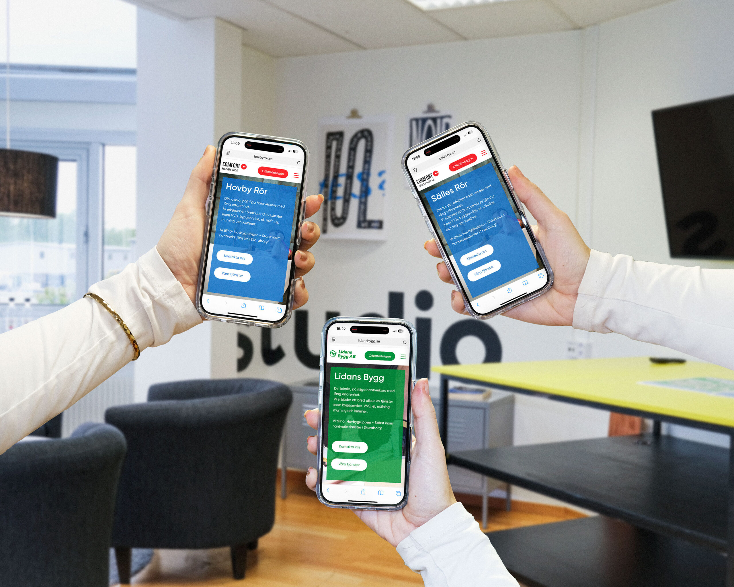 Hovbygruppen, Hovby Rör. Sälles Rör och Lidans Byggs hemsidor hemsida