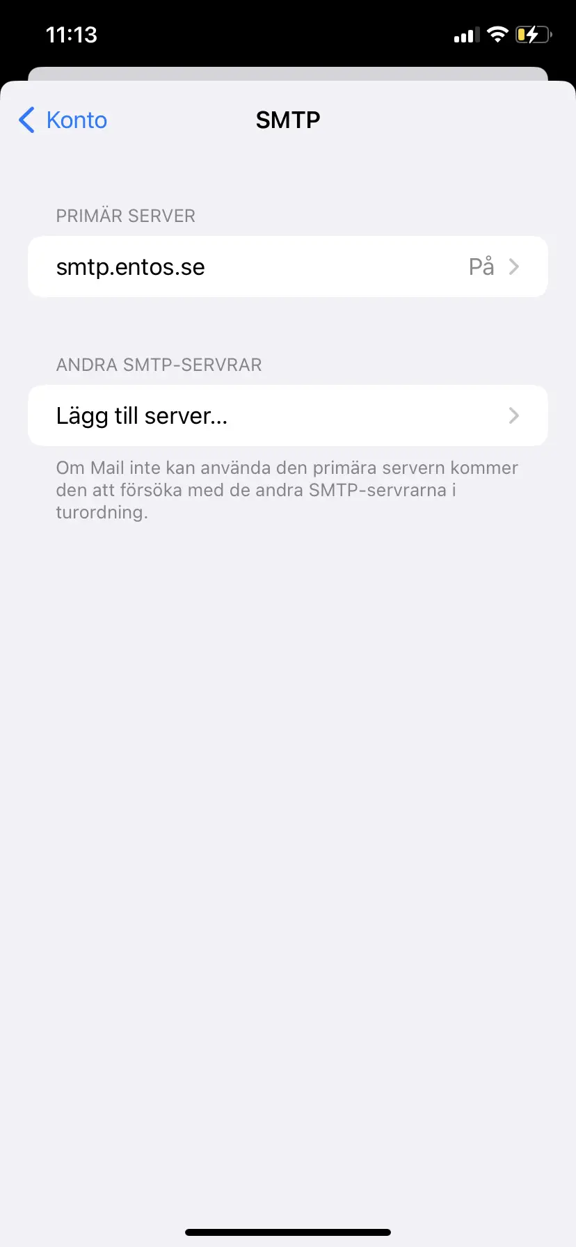 Iphone välj smtp