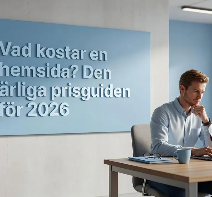 Professional header image for comparison analysis: Vad kostar en hemsida? Den ärliga prisguiden för 2026