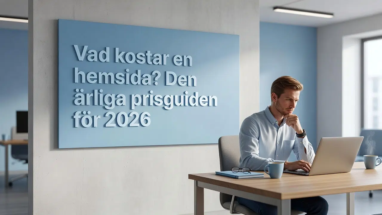 Professional header image for comparison analysis: Vad kostar en hemsida? Den ärliga prisguiden för 2026
